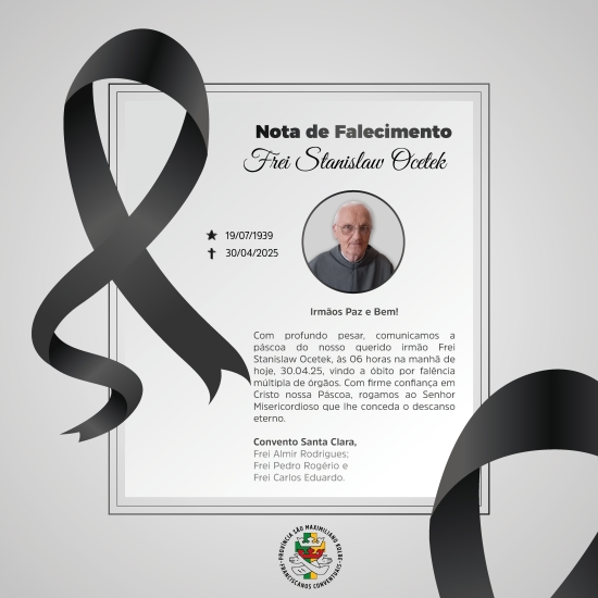 Nota de Falecimento: Frei Stanislaw Ocetek