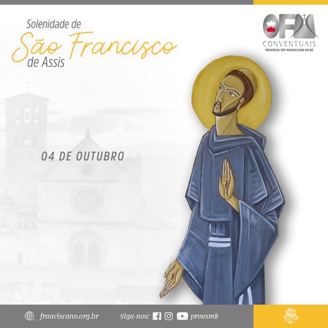 04 de outubro: dia do Nosso Pai Ser&aacute;fico, S&atilde;o Francisco de Assis